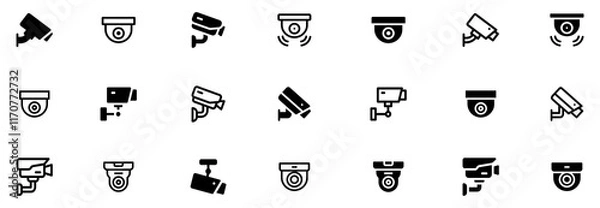 Fototapeta Security camera icon. CCTV vector icon set. Video surveillance CCTV camera icon. Security camera. Vector Illustration. EPS 10