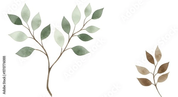Obraz set of leaves isolated