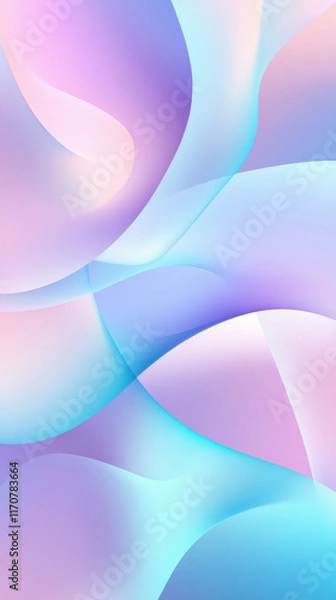 Fototapeta Abstract pastel waves in soft colors, ideal for backgrounds.
