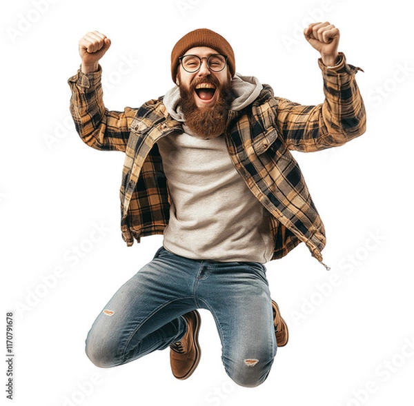Obraz hipster juming no background