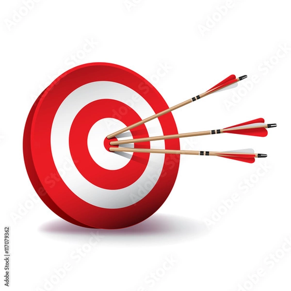 Obraz Czerwony cel łucznictwo z ilustracji strzałki