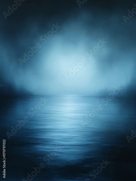 Obraz Moody, dark blue ocean scene with fog.