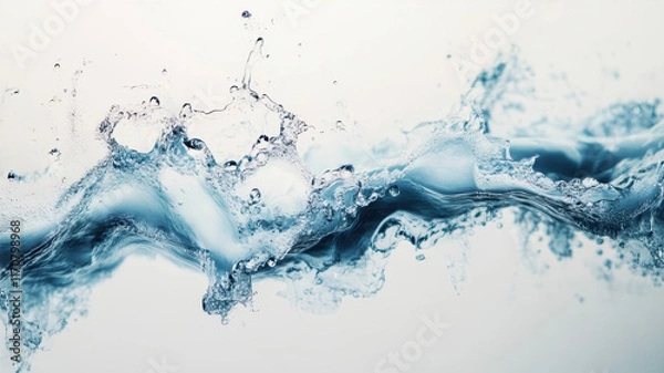 Obraz Create a Mesmerizing Milk Effect on a White Background With Swirls and Ripples for Captivating Visual Impact