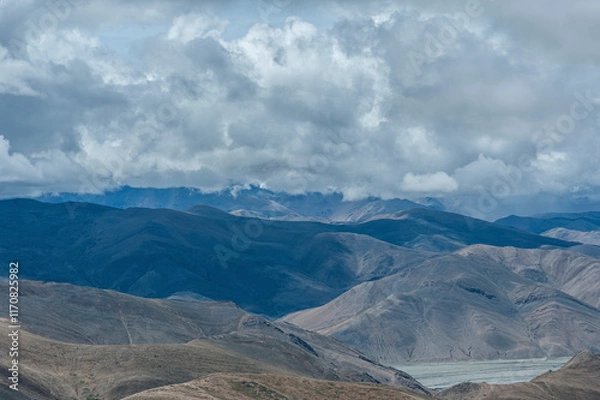 Obraz Kya Wu Lha Pass, one of the best viewing platforms to see the Himalayas in Tibet.