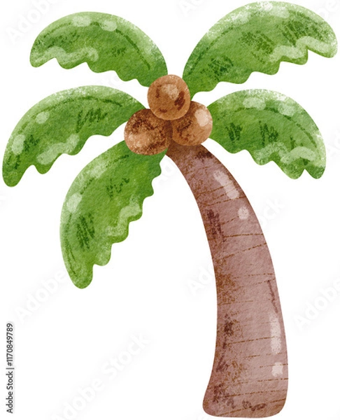 Obraz Hand drawn cute coconut tree for summer.