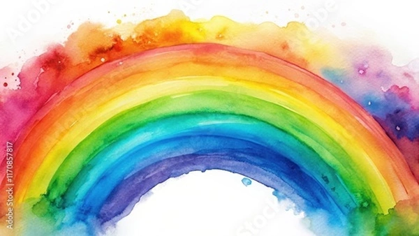 Fototapeta Abstract Rainbow Watercolor Art , Colorful, Visuals ,  Colorful, Visuals , Art, Abstract