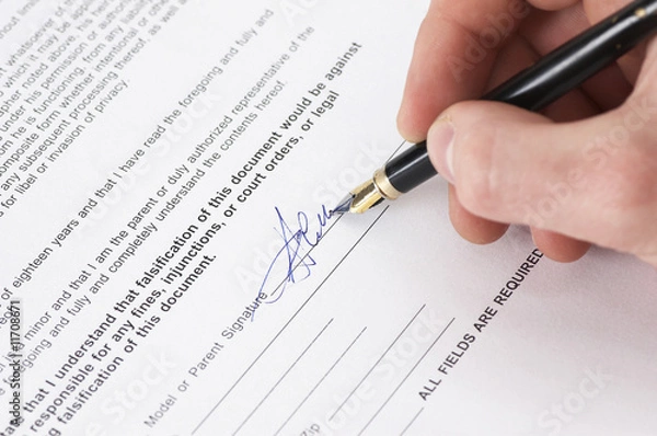 Obraz Writing with an ink pen