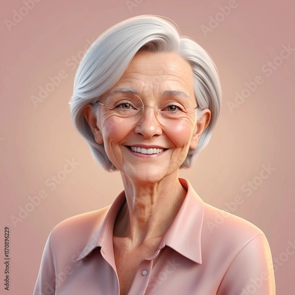 Fototapeta 3D Rendered Avatar Illustration of a Lifelike Yet Stylized Figure with Friendly Expressions and Warm-Toned Backgrounds