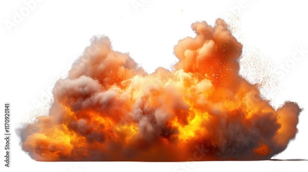 Fototapeta  Fire misfortune explosion isolated on transparent background.