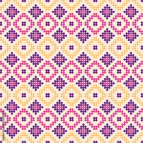 Fototapeta Ethnic boho seamless pattern. Tribal pattern. Folk motif. Textile rapport.