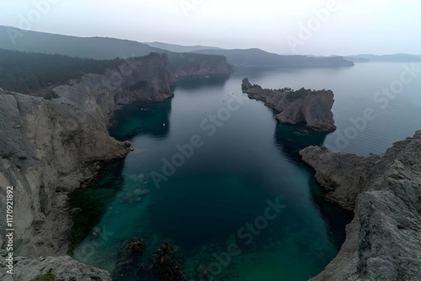 Fototapeta Coastal Cliffs Aerial View