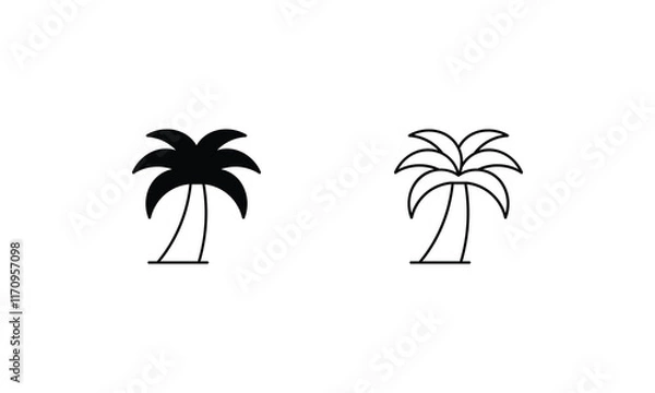 Fototapeta Palm Tree  icons set vector stock illustration