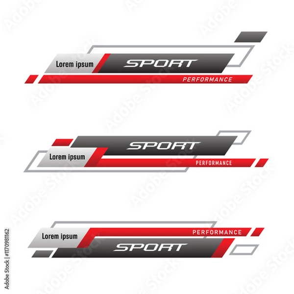 Fototapeta Set banners and lower thirds for banner Bars. Sport News. Streaming Video templates