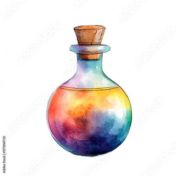 Fototapeta Colorful vase with a cork stopper