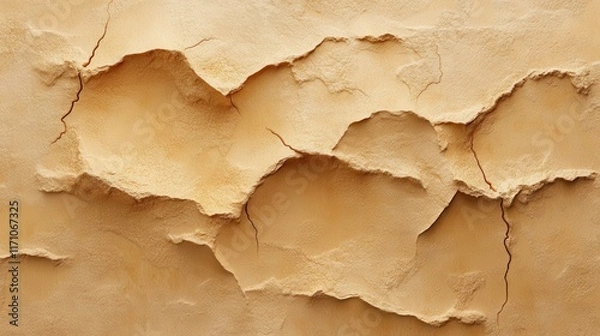 Fototapeta Cracked earth texture desert landscape digital image dry environment close-up view natural concept for design projects