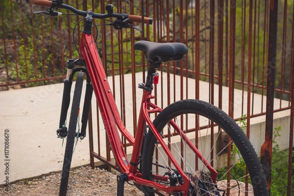 Fototapeta A close-up of a bicycle