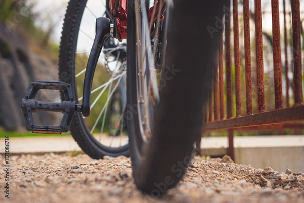 Fototapeta A close-up of a bicycle