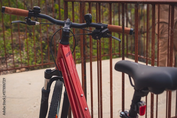 Fototapeta A close-up of a bicycle