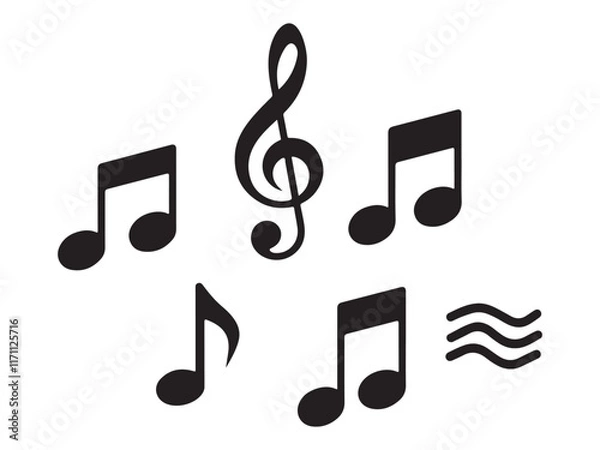 Obraz music notes icon vector