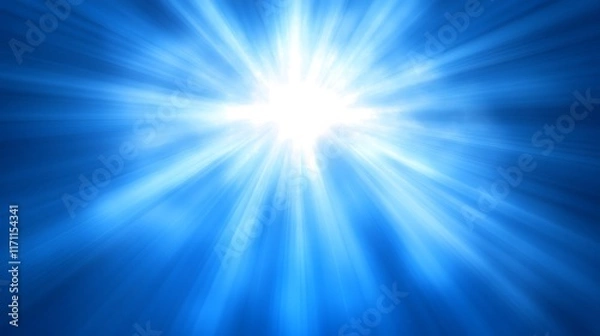 Obraz Bright blue light burst, star, sun rays.