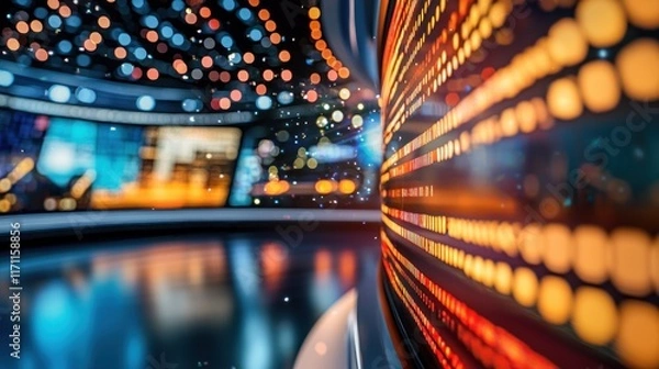 Fototapeta Abstract Digital Data Stream Visualization