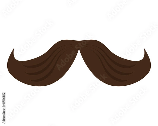 Fototapeta flat design single retro mustache icon vector illustration