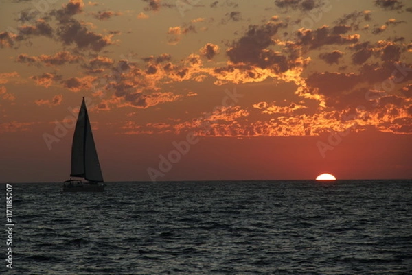 Obraz Velero al atardecer