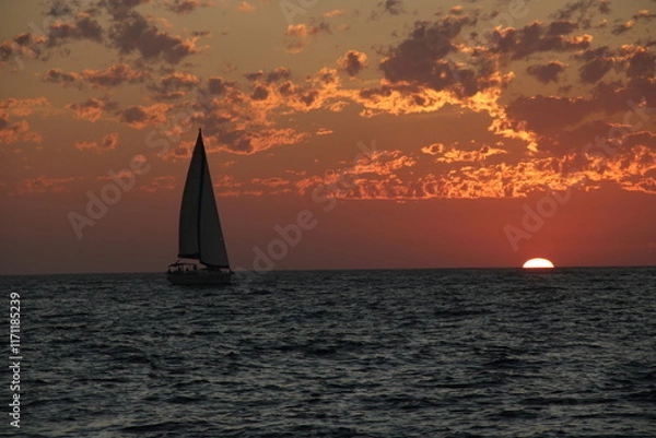 Obraz Velero al atardecer