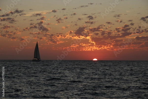 Obraz Velero al atardecer