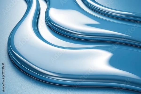Obraz Fluid metallic waves on a reflective surface