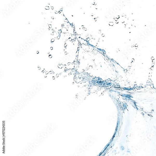 Fototapeta Dynamic Water Splash with Contrasting Black and White Background - Ideal for Artistic and Energetic Designs