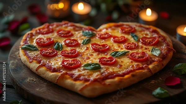 Obraz Heart-shaped pizza