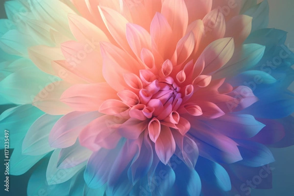 Obraz Pastel floral composition with glowing petals and a dreamy ambiance