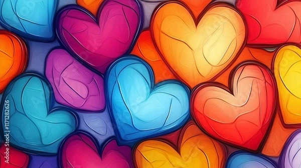 Obraz A stylized gradient heart, creating a sense of warmth and energy.