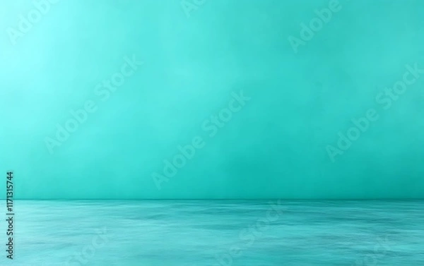 Obraz Teal wall and floor background.