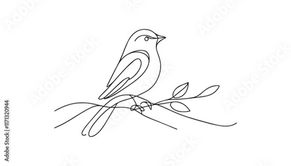 Fototapeta sketch of a bird line art