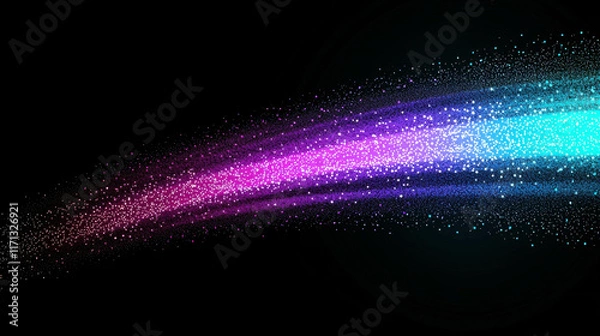 Fototapeta Abstract Flowing Trails of Glowing Luminescent Light in Vibrant Colors