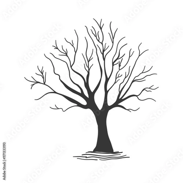 Obraz Tree, black,  icon, nature, vector,  illustration


