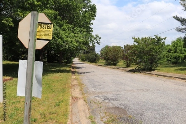 Obraz no sign on road