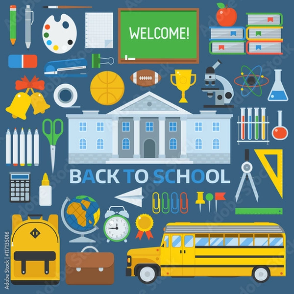 Fototapeta Back to School Set