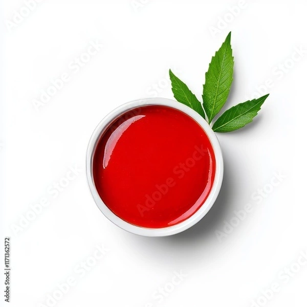 Fototapeta A bowl of pizza sauce on a clear background.