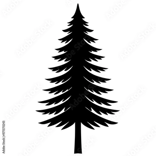Fototapeta pine silhouette vector illustrator 