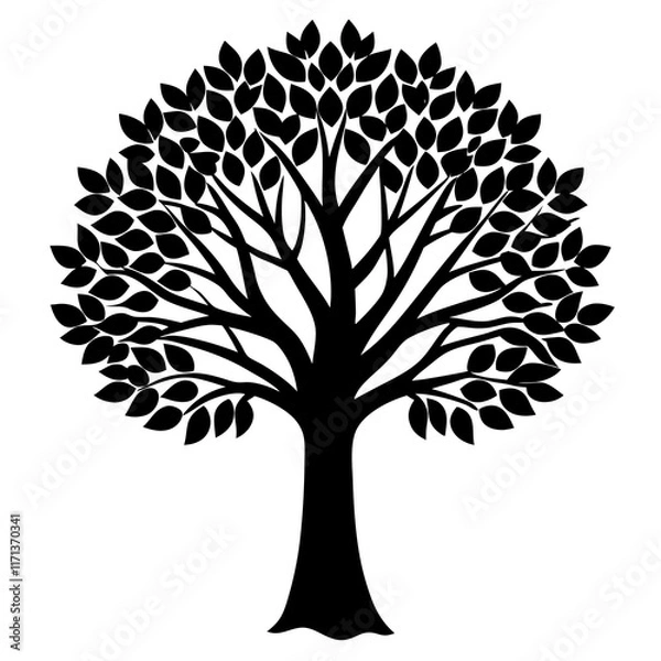 Fototapeta tree silhouette vector illustrator