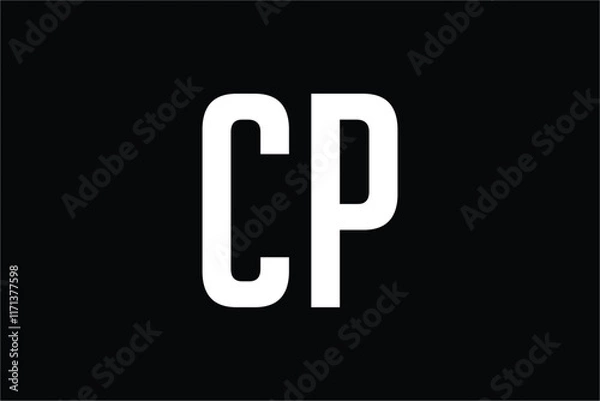 Fototapeta CP Letter Logo, CP logo, C logo, P logo, Monogram logo, CP Monogram logo