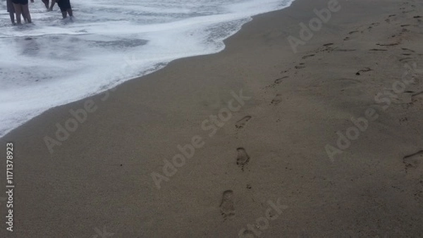 Obraz footprints on the beach