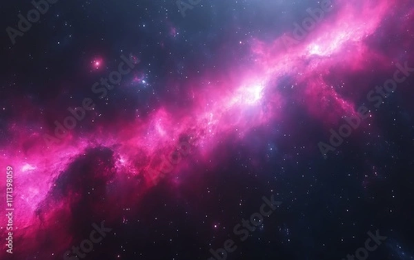 Obraz Pink nebula cosmic dust cloud.