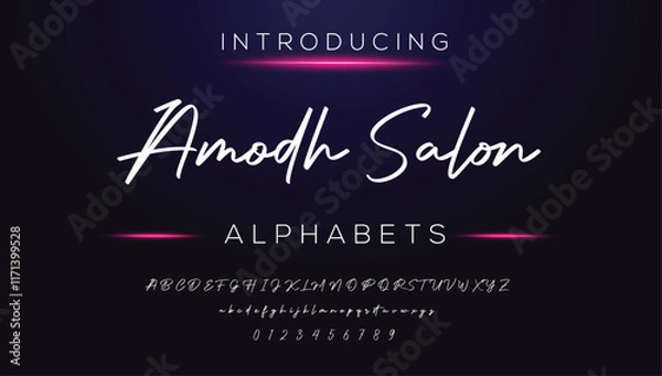 Fototapeta Classic typography serif font. Uppercase, lowercase, ligatures, ampersand, alternate, and number. Vector illustration word. Lettering Minimal Fashion Designs Romance Elegant.