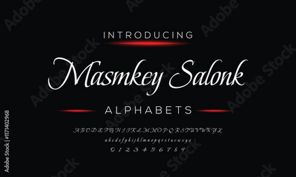 Fototapeta Thin serif font in modern style, this typeface has a big set of ligatures and alternates and can be used for logos