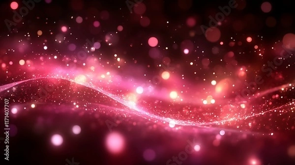 Fototapeta Abstract red sparkling wave background.