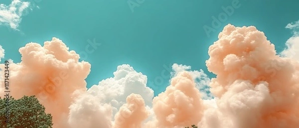 Fototapeta Peachy Cloudscape.